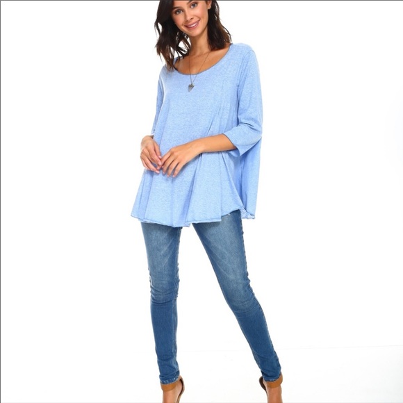 Simplicitie Blue Heather Flowy Tunic - Picture 3 of 6